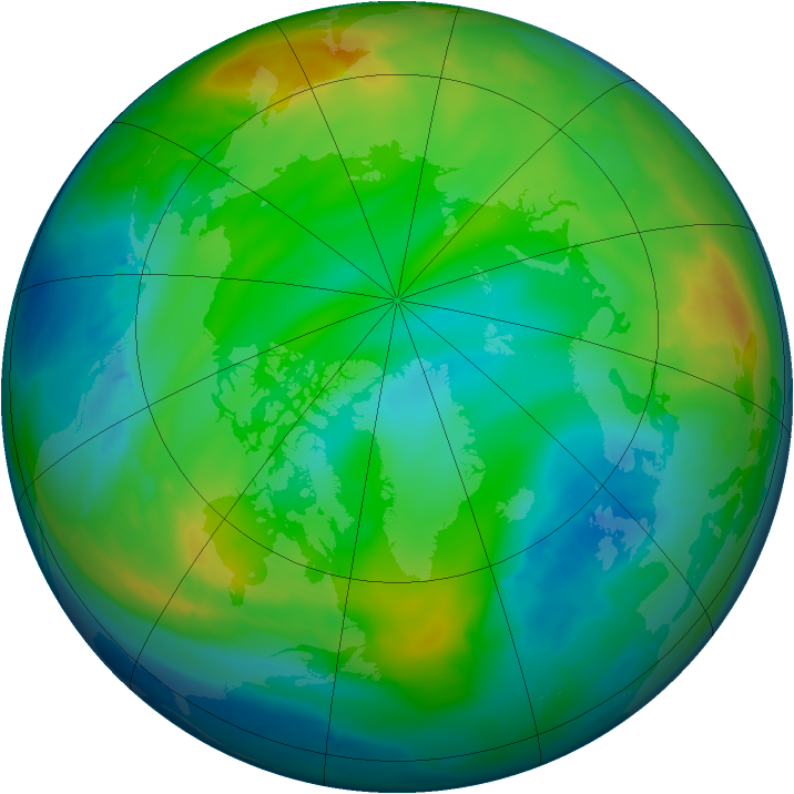 Arctic ozone map for 09 December 2013
